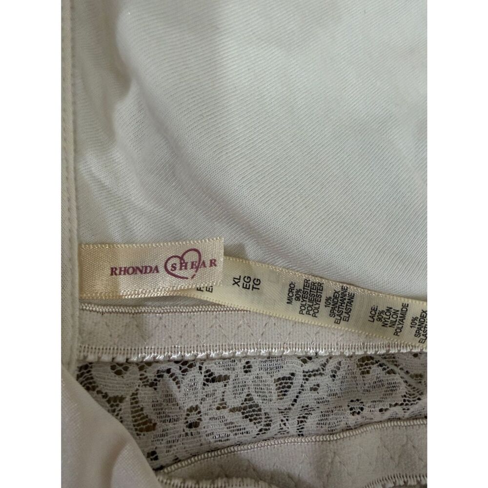 Rhonda Shear XL Beige Lace Wireless Bra Bralette Pullover Stretch - Picture 4 of 6